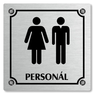 WC společné, personál, 118x118mm, stříbrná, Kansas